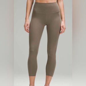 Lululemon Wunder Train High-Rise Crop 23" Nomad Leggings Women Sz 12 Tan Beige